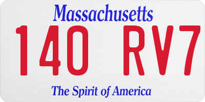 MA license plate 140RV7