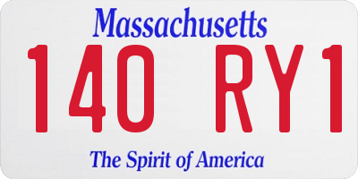 MA license plate 140RY1