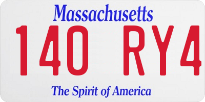 MA license plate 140RY4