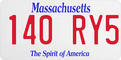 MA license plate 140RY5