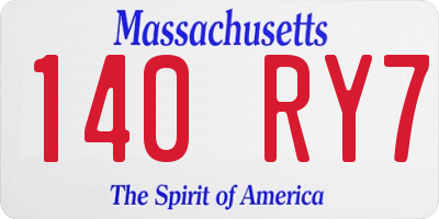 MA license plate 140RY7