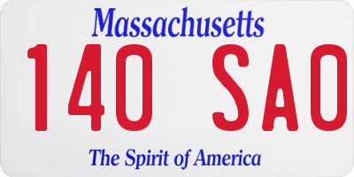 MA license plate 140SA0