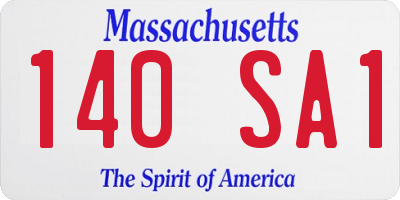 MA license plate 140SA1