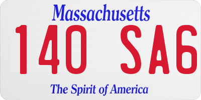 MA license plate 140SA6