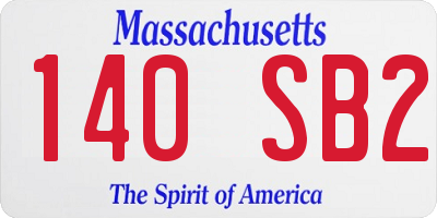 MA license plate 140SB2