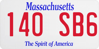 MA license plate 140SB6