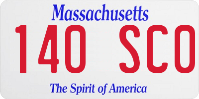 MA license plate 140SC0