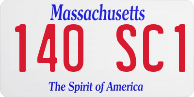MA license plate 140SC1