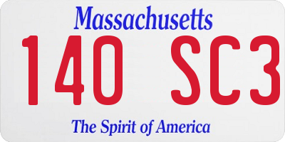 MA license plate 140SC3