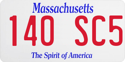 MA license plate 140SC5