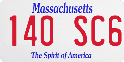 MA license plate 140SC6
