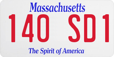 MA license plate 140SD1