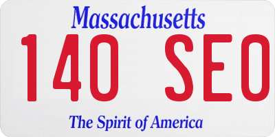 MA license plate 140SE0