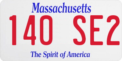 MA license plate 140SE2