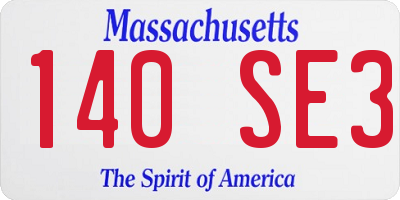 MA license plate 140SE3