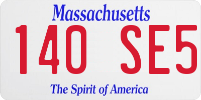 MA license plate 140SE5