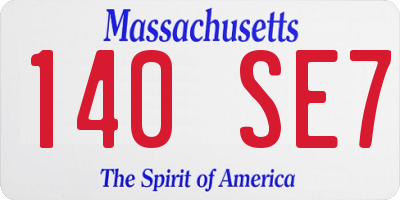 MA license plate 140SE7