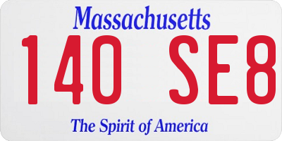 MA license plate 140SE8