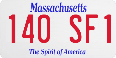MA license plate 140SF1