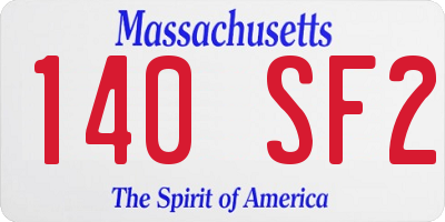 MA license plate 140SF2