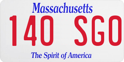 MA license plate 140SG0