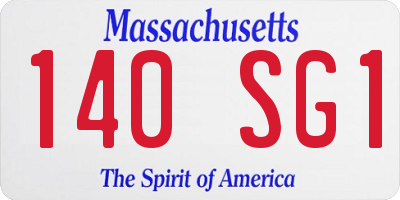 MA license plate 140SG1
