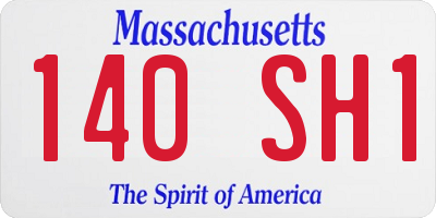 MA license plate 140SH1