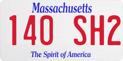 MA license plate 140SH2