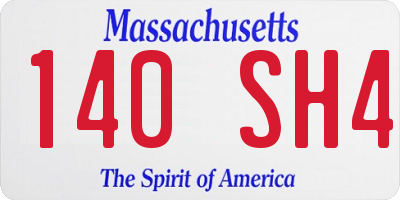 MA license plate 140SH4