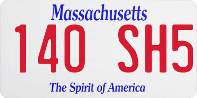 MA license plate 140SH5