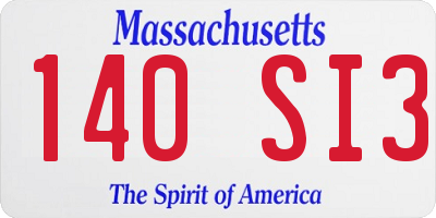 MA license plate 140SI3