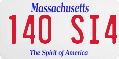 MA license plate 140SI4