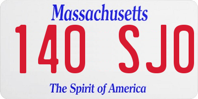 MA license plate 140SJ0