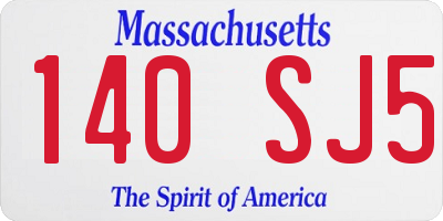 MA license plate 140SJ5