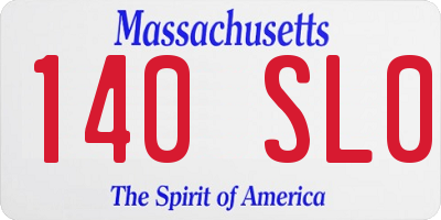 MA license plate 140SL0
