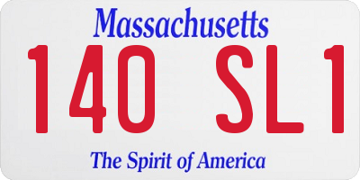 MA license plate 140SL1