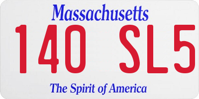 MA license plate 140SL5
