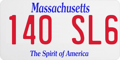 MA license plate 140SL6