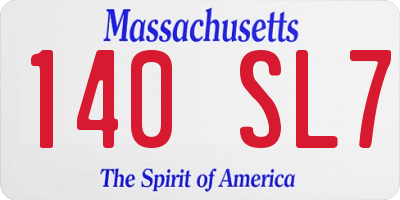 MA license plate 140SL7