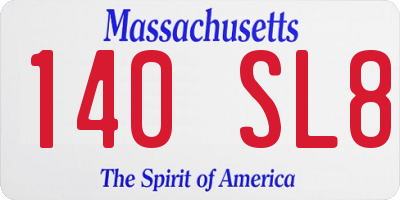 MA license plate 140SL8