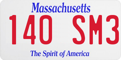 MA license plate 140SM3