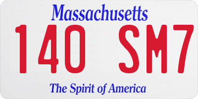 MA license plate 140SM7
