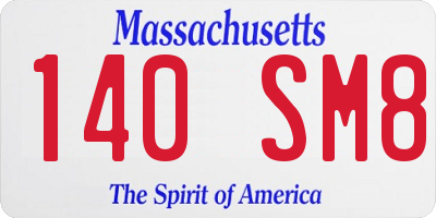 MA license plate 140SM8