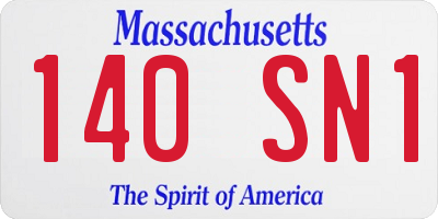 MA license plate 140SN1