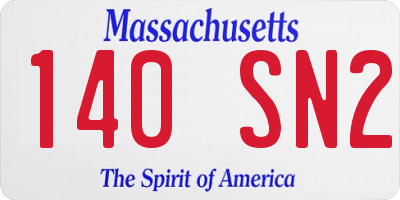 MA license plate 140SN2