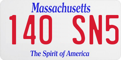 MA license plate 140SN5