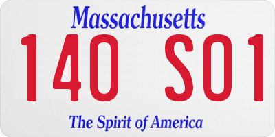 MA license plate 140SO1