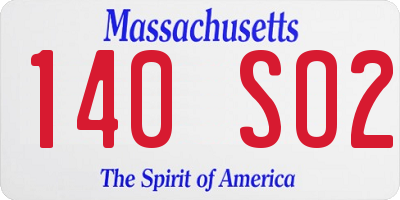MA license plate 140SO2