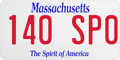 MA license plate 140SP0