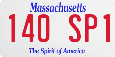 MA license plate 140SP1